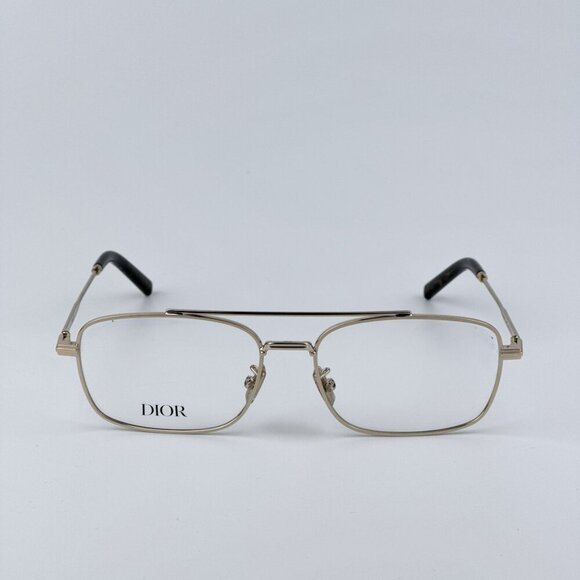 Dior Men BRAND NEW Eyeglasses Metal Shiny Clear Gold Geometric DM50057U 032